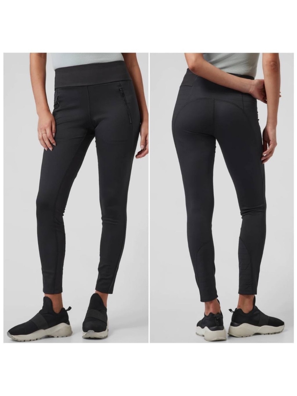 Athleta Peak Hybrid Fleece Tight Black Pants